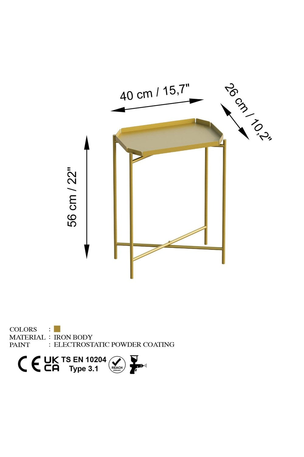 Shb-009-A Dekoratif Metal Sehpa - 5