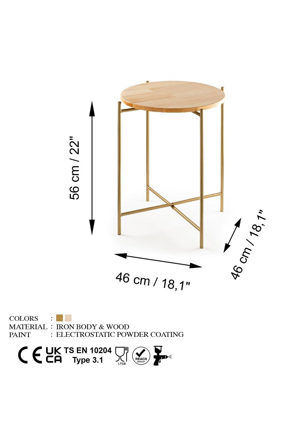 Shb-004-A Dekoratif Ahşap Metal Sehpa - 5