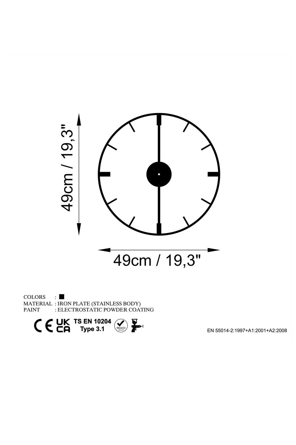 Watch-065 Dekoratif Metal Duvar Saati - 5