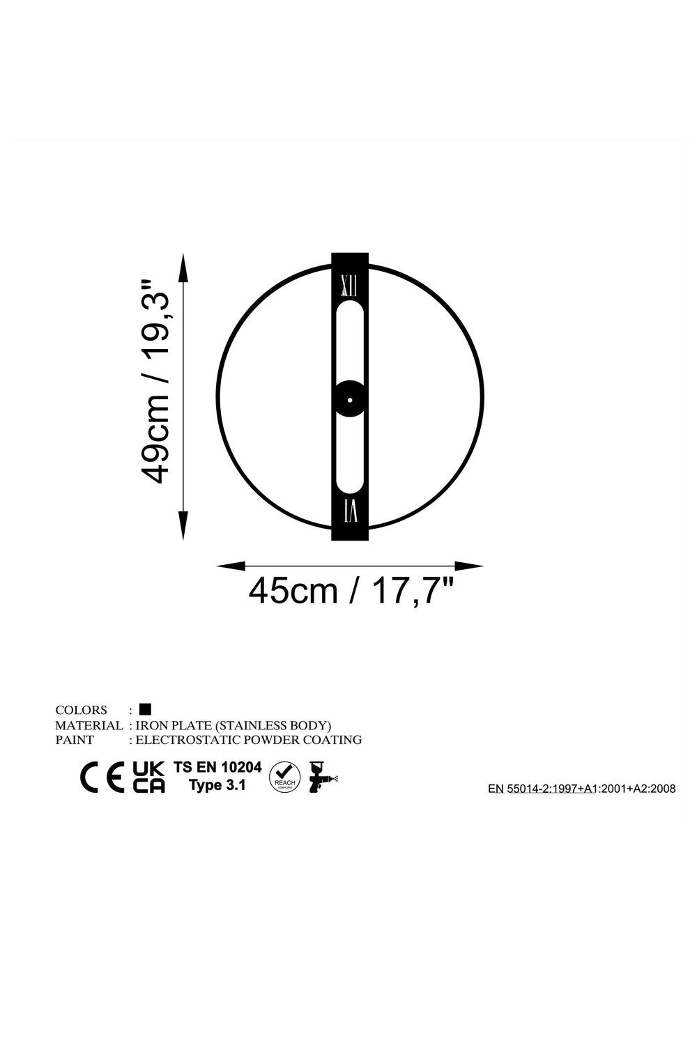 Watch-064 Dekoratif Metal Duvar Saati - 4