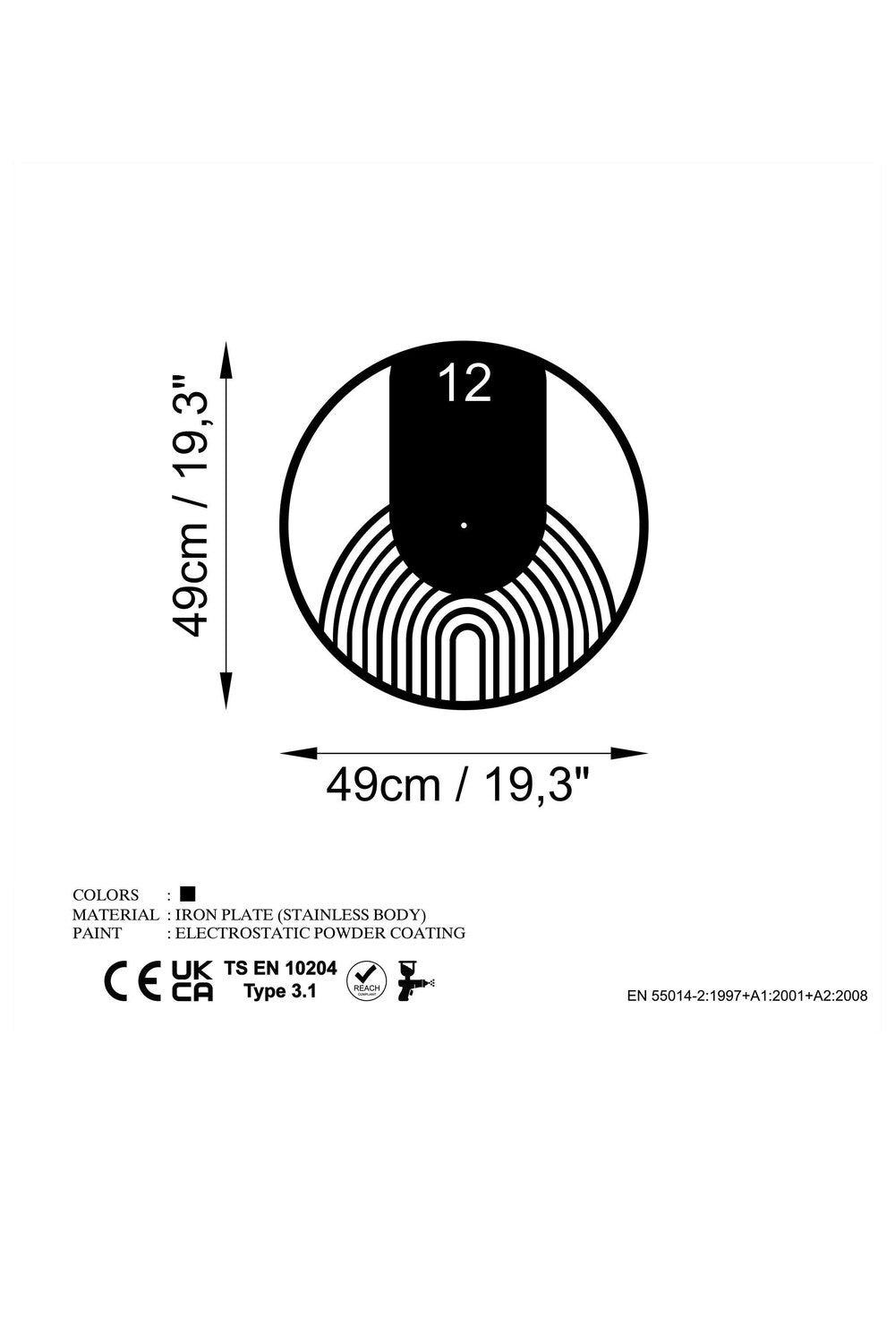 Watch-062 Dekoratif Metal Duvar Saati - 5