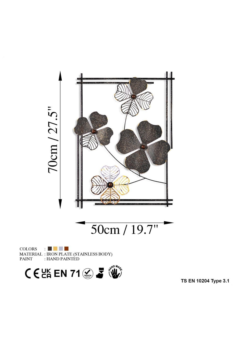 Bys-003-A Dekoratif Metal Duvar Tablosu - 6