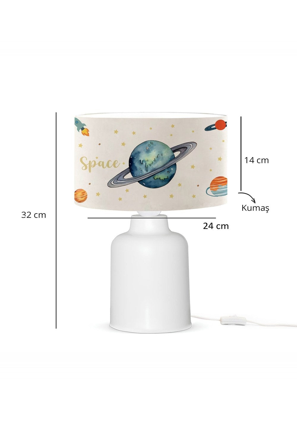 Kids Space Uzay Temalı Çocuk Odası Abajur Lamba - 2