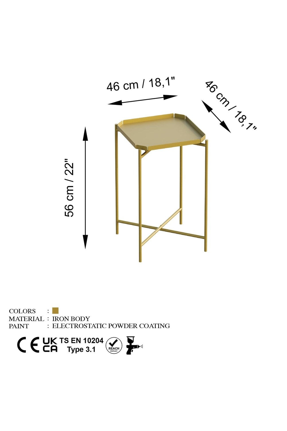 Shb-008-A Dekoratif Metal Sehpa - 5