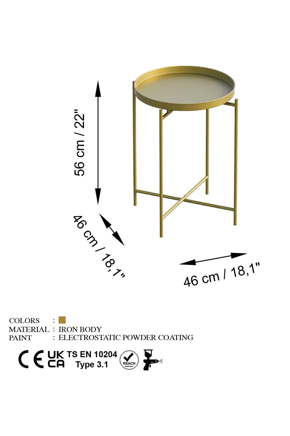 Shb-007-A Dekoratif Metal Sehpa - 5