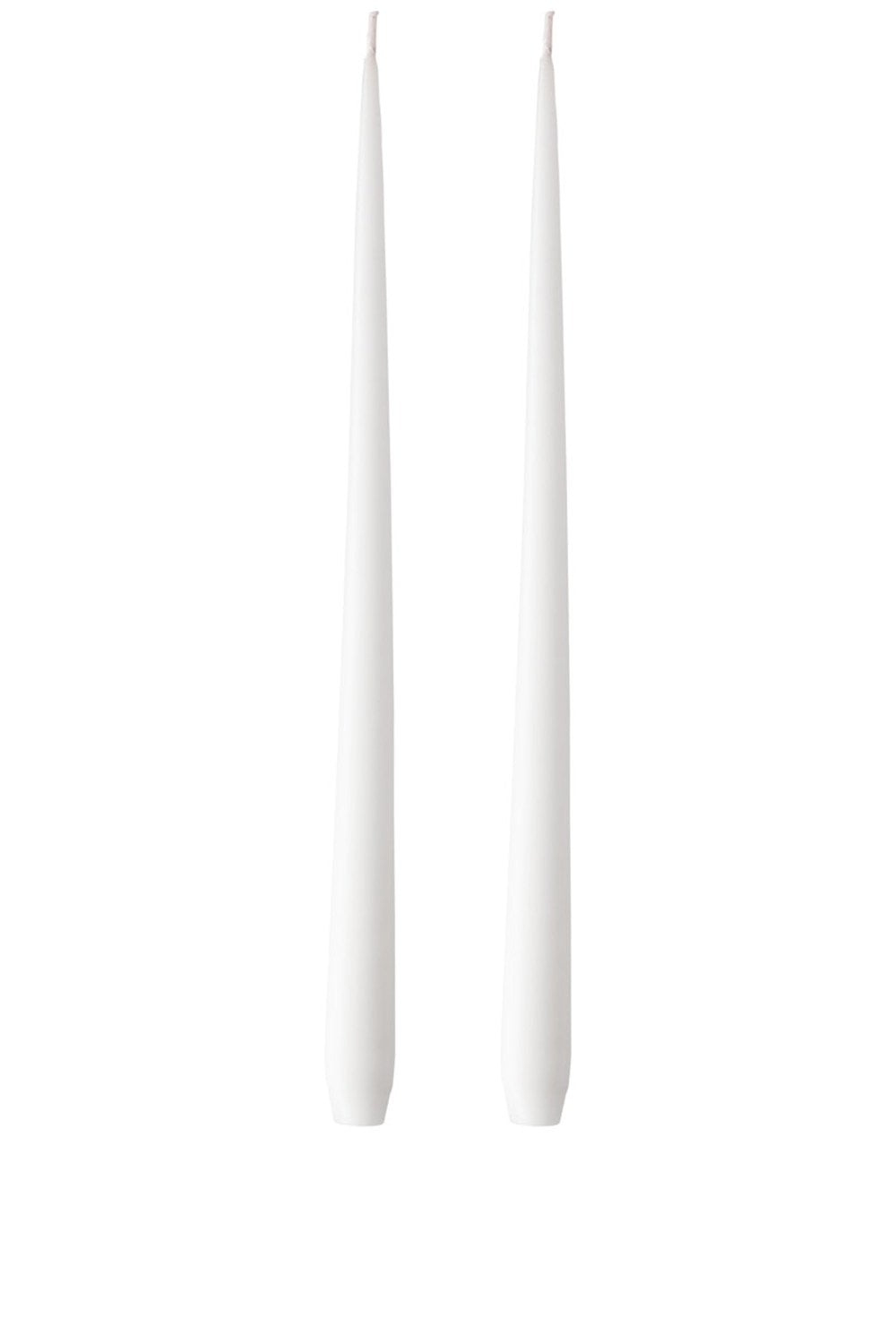 Beyaz Kokusuz 2'li Uzun Konik Mum 42 Cm - 0