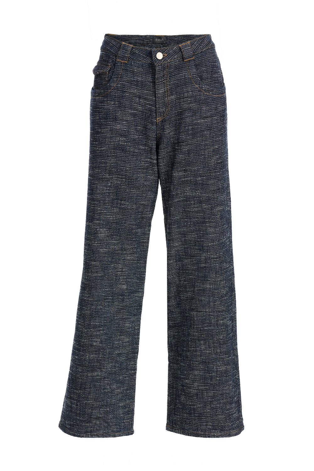 2be4A-Kadın Triko Görünümlü Denim Pantolon-Kot Pantolon-2-milagron.live