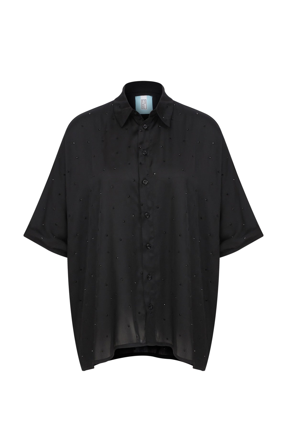 Ace Nayman-Josephine Rhinestone Pajama Shirt-Gömlek-1-milagron.live