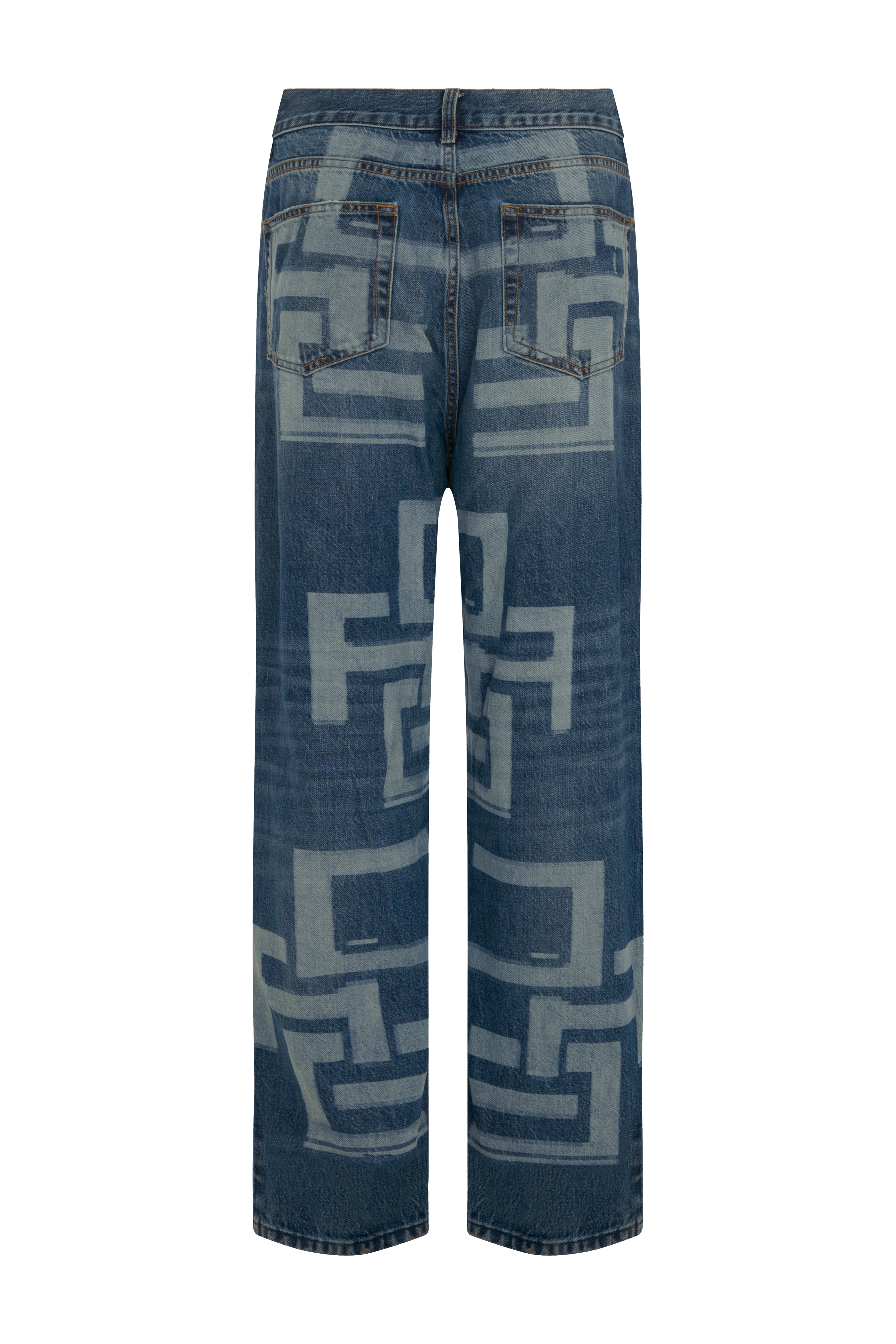 Ace Nayman-Sunny Unisex Monogram Jeans-Kot Pantolon-2-milagron.live