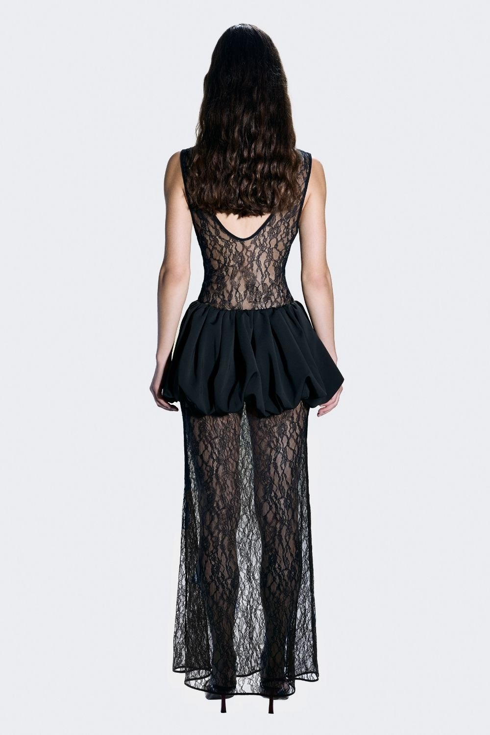 Alreves-Bruma Lace Balloon Skirt Maxi Dress-Elbise-5-milagron.live