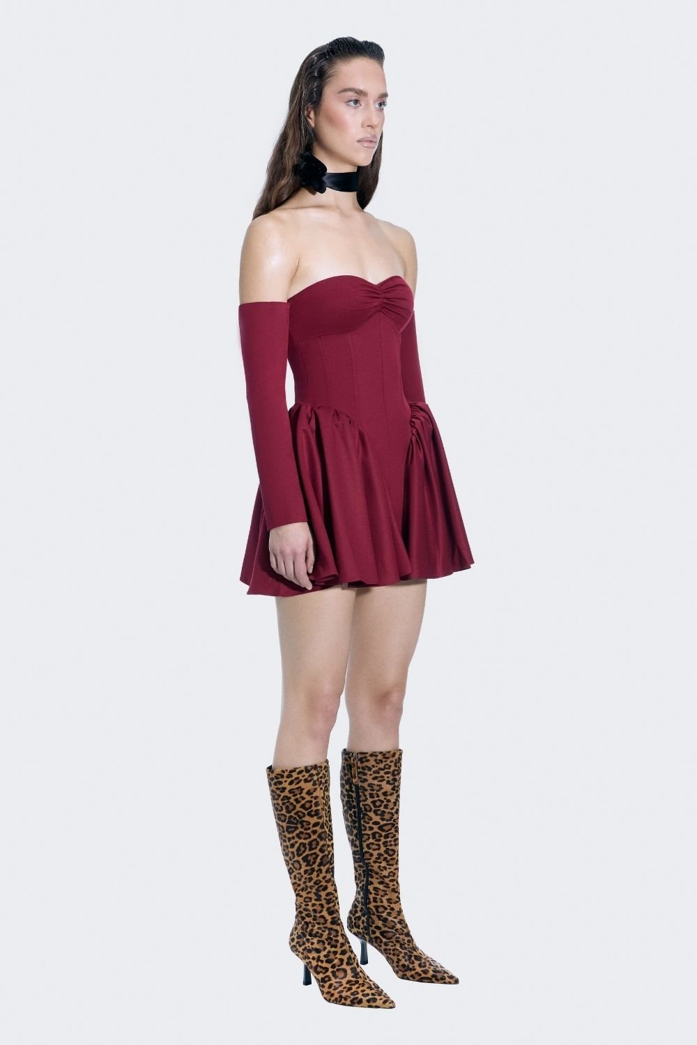 Alreves-Candela Burgundy Dress-Elbise-4-milagron.live