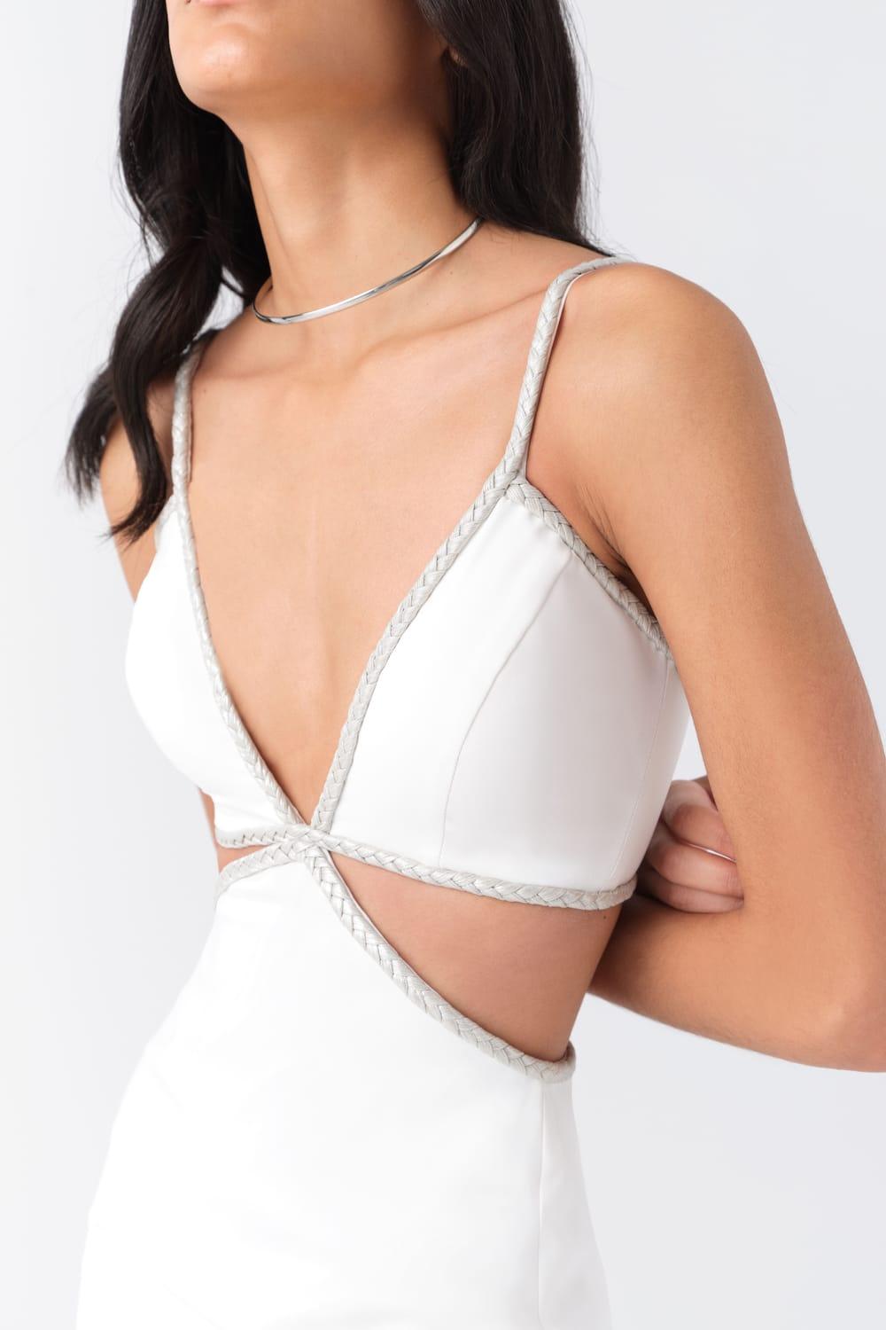 Alreves-Luna Midi Dress in White-Elbise-2-milagron.live