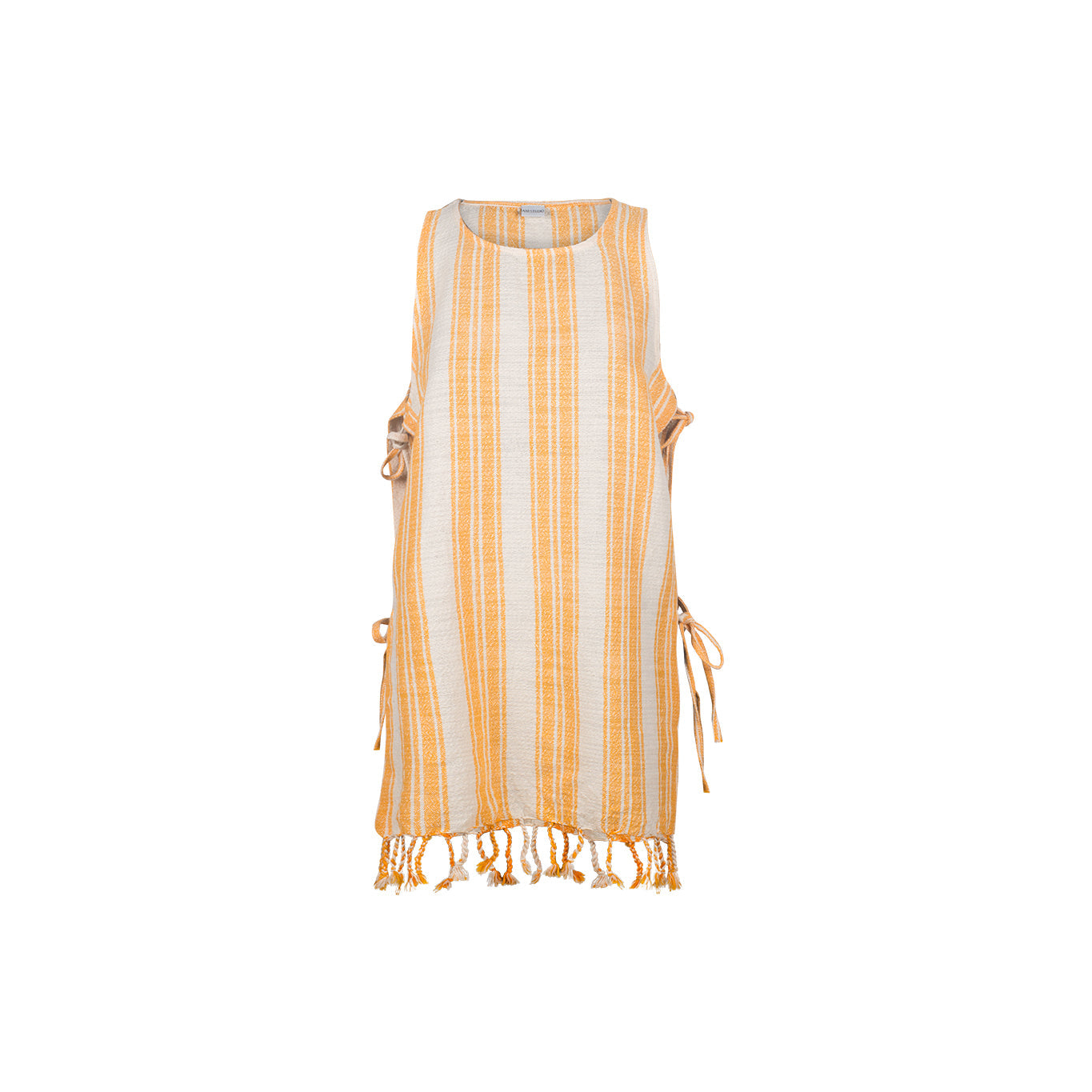 Ani Studio-Ashley Cut Out Detailed Mini Dress Yellow-Kimono-1-milagron.live