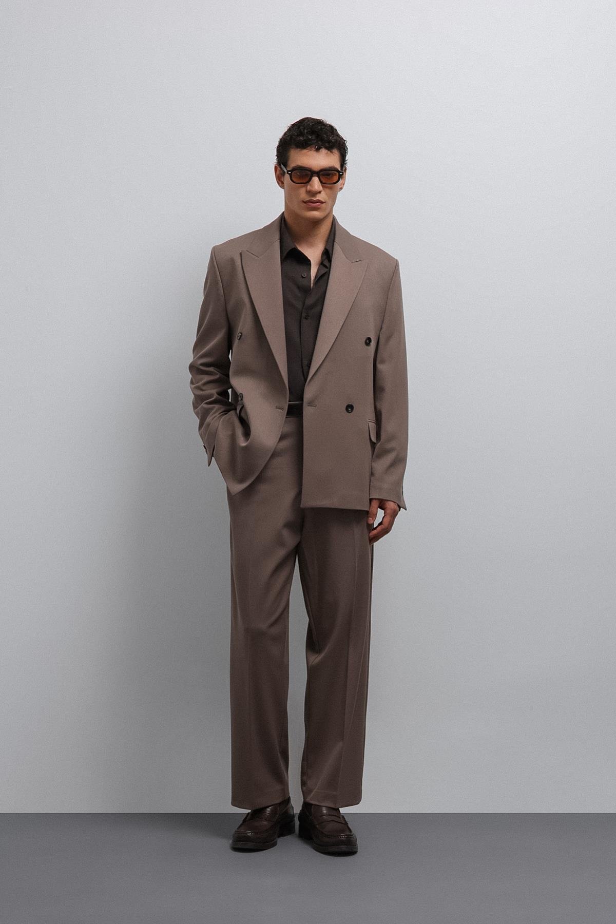 Antioch-Antioch Vizon Relax Fit Kruvaze Erkek Blazer Ceket-Blazer Ceket-2-milagron.live