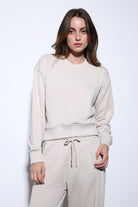 Antioch-Antioch Bej Basic Kadın Sweatshirt-Sweatshirt-3-milagron.live