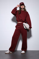 Antioch Bordo Basic Kadın Sweatshirt