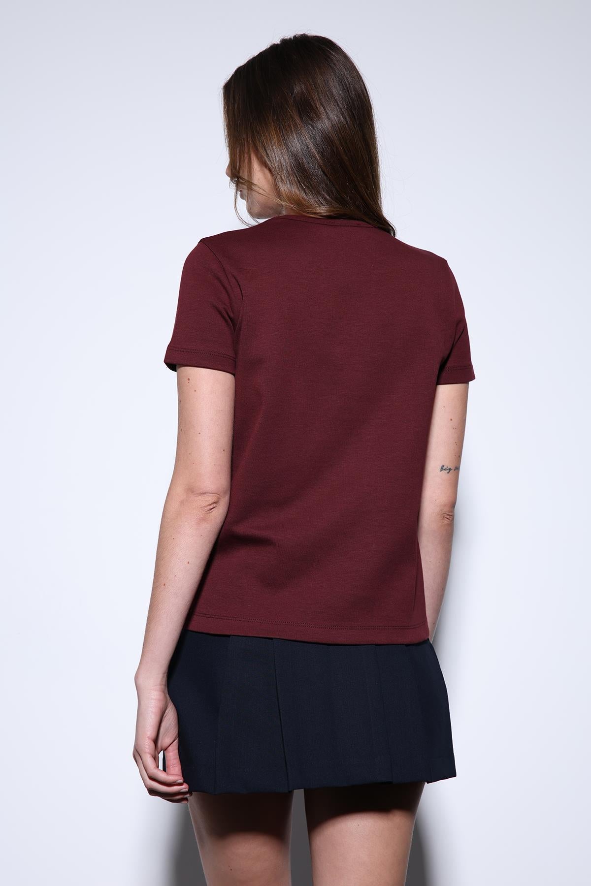 Antioch Bordo Basic Kadın T-Shirt