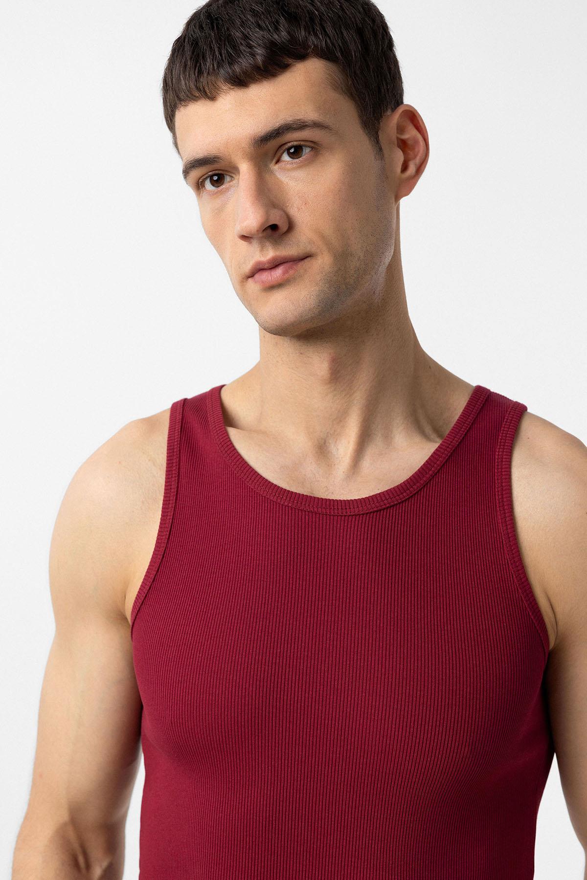 Antioch-Bordo Slim Fit Erkek Atlet-Atlet-4-milagron.live