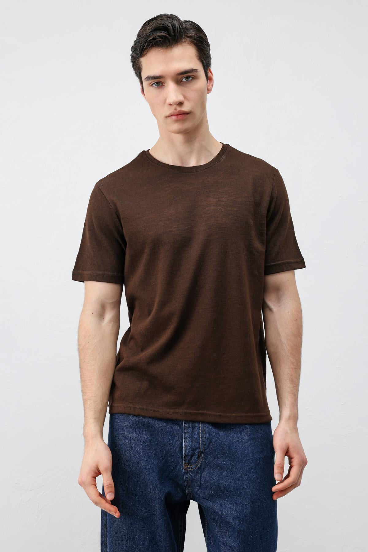 Antioch Kahve Basic Erkek T-Shirt