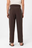 Antioch-Kahve Modal Kumaş Relax Fit Kemerli Erkek Pantolon-Kumaş Pantolon-6-milagron.live