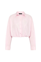 Antioch-Pembe Crop Poplin Kadın Gömlek-Gömlek-5-milagron.live