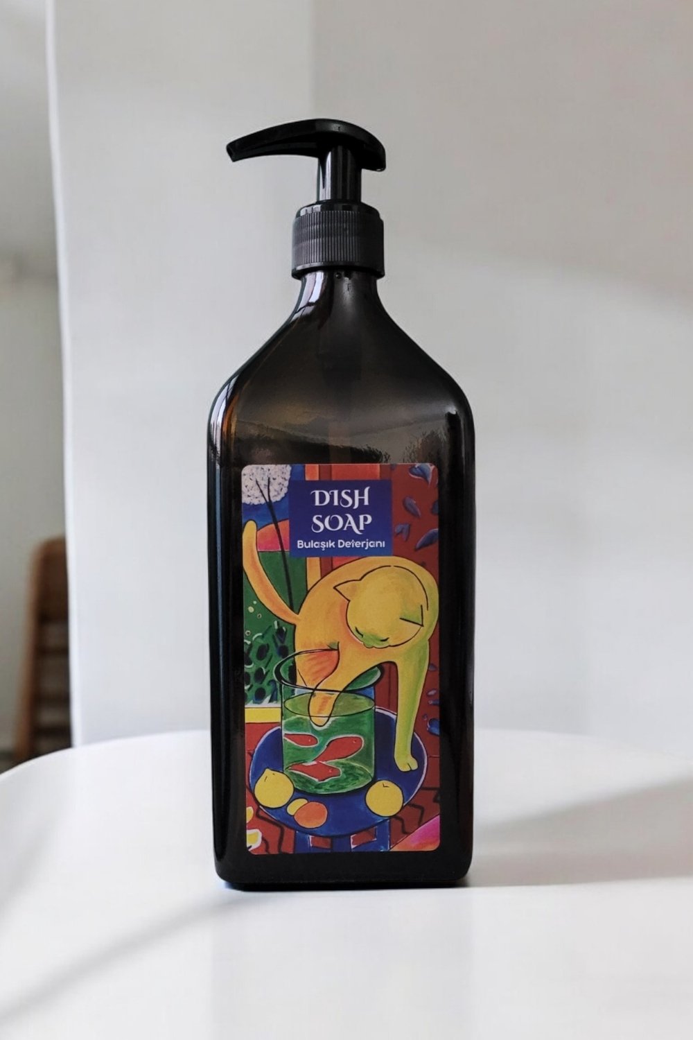 Arienel-Sıvı Bulaşık Deterjanlık | Art Collection | Matisse | Amber Cam-Sabunluk-1-milagron.live