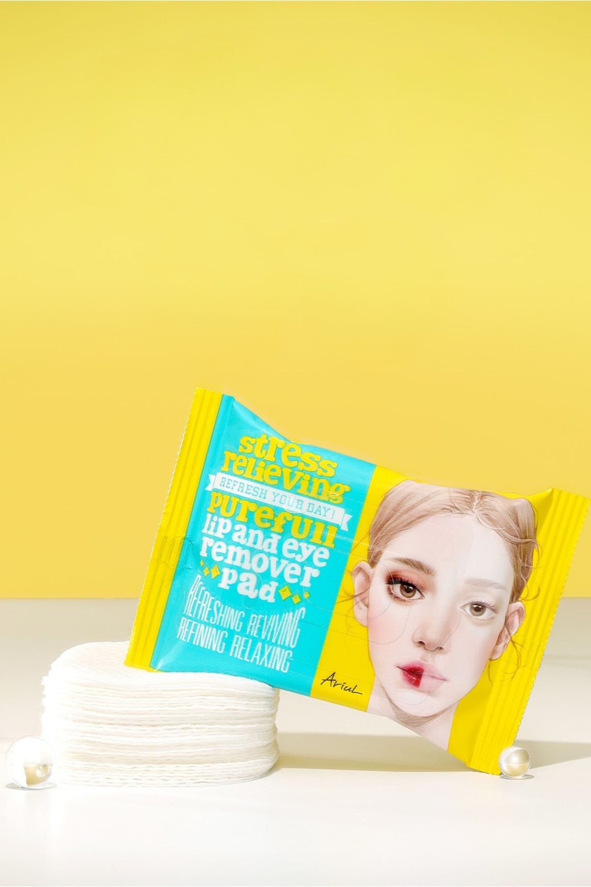 Ariul Stress Relieving Purefull Lip And Eye Remover Pad 30 Pads - Cildi Kurutmayan Dudak Ve Göz Makyaj Arındırıcı Pamuk Ped