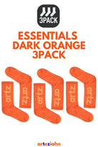 Essentials Dark Orange - Turuncu 3'lü Unisex Spor & Lifestyle Havlu Taban Çorap Paket - 0
