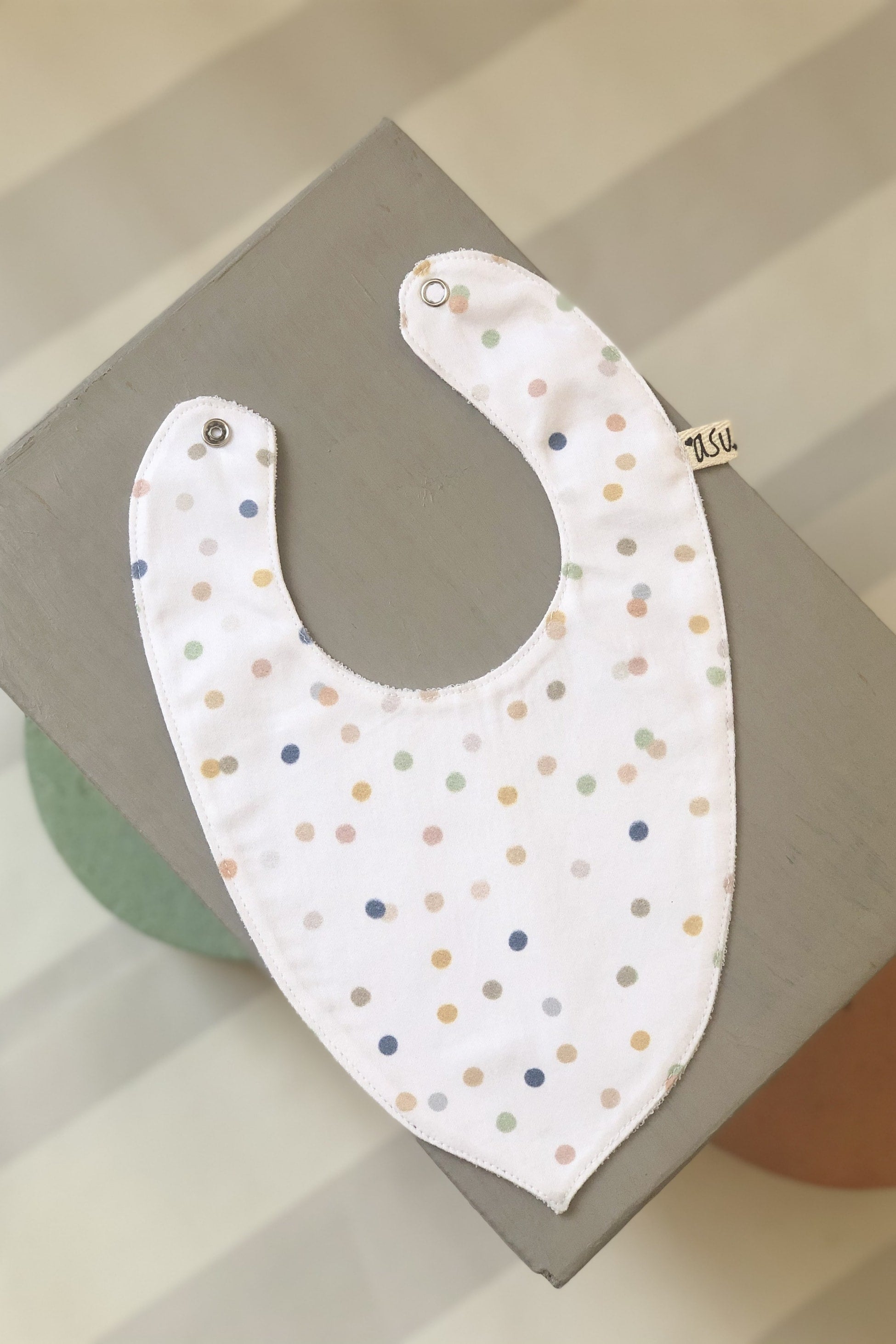 Asu Baby&Kids Pastel Mix&Match 3'Lü Organik Pamuk Önlük Rainbow-Dot-Dino