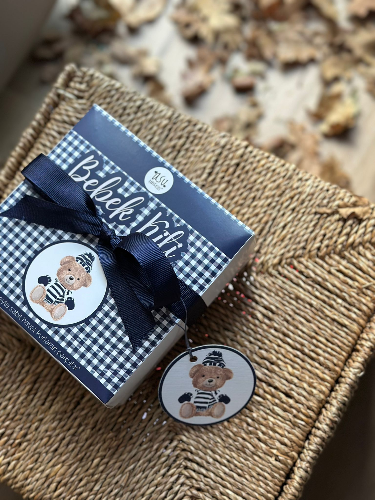  Vintage Bear Lacivert Organik Pamuk Hediye Bebek Kiti