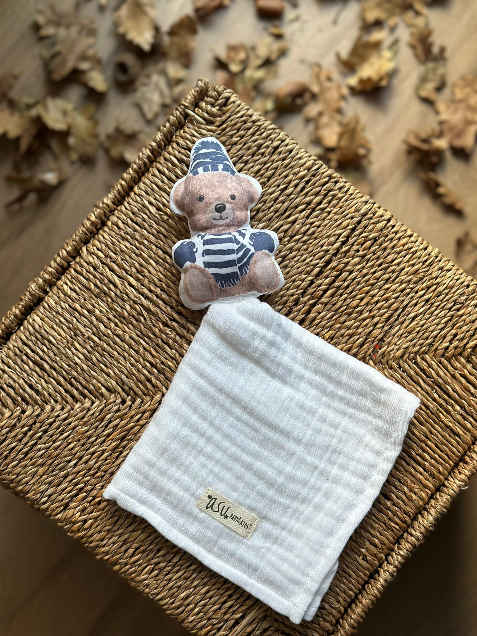  Vintage Bear Lacivert Organik Pamuk Hediye Bebek Kiti