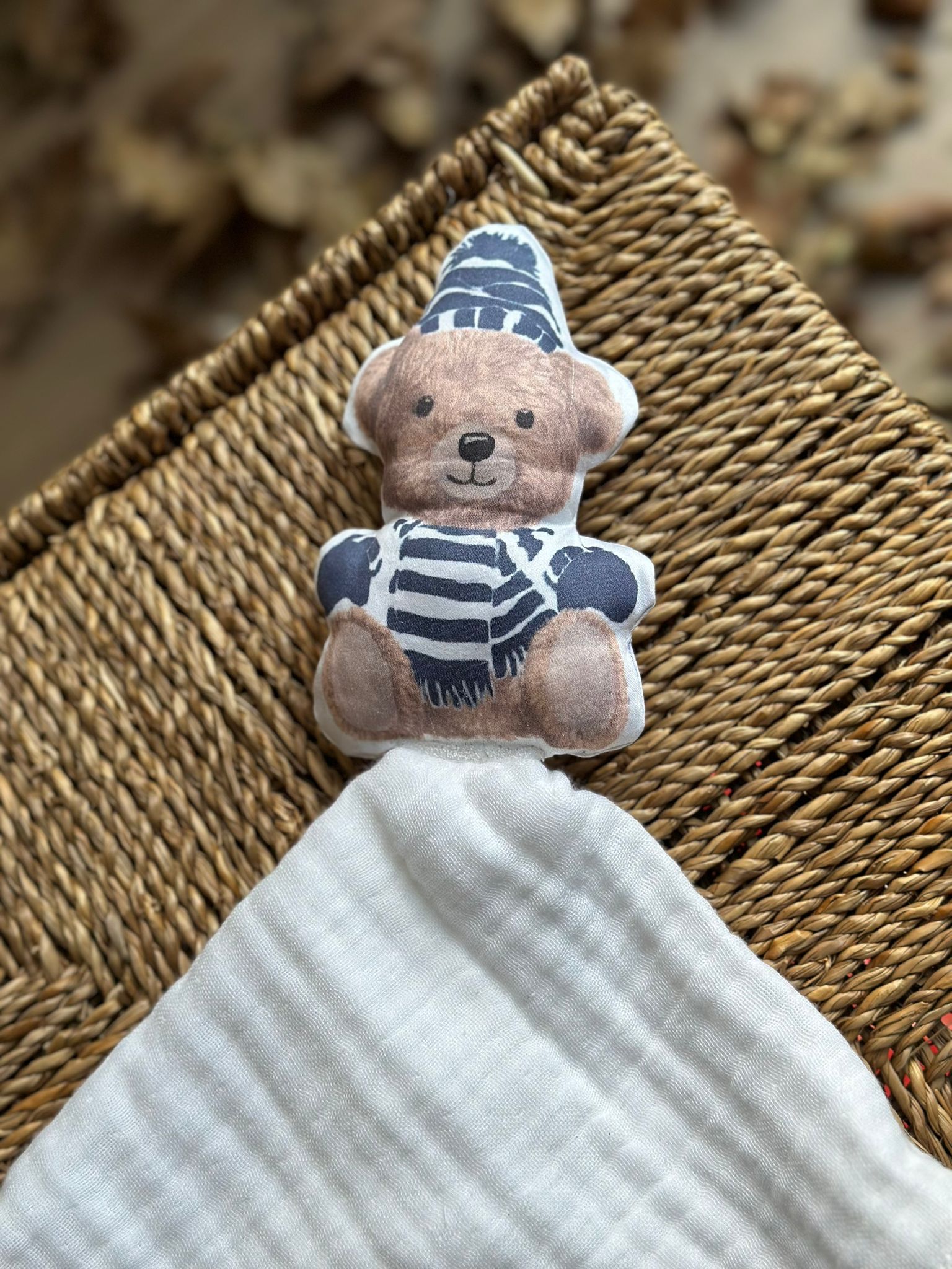  Vintage Bear Lacivert Organik Pamuk Hediye Bebek Kiti