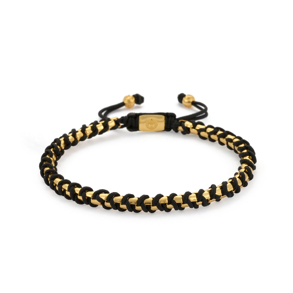 Box Chain Macrame Bracelet In Gold