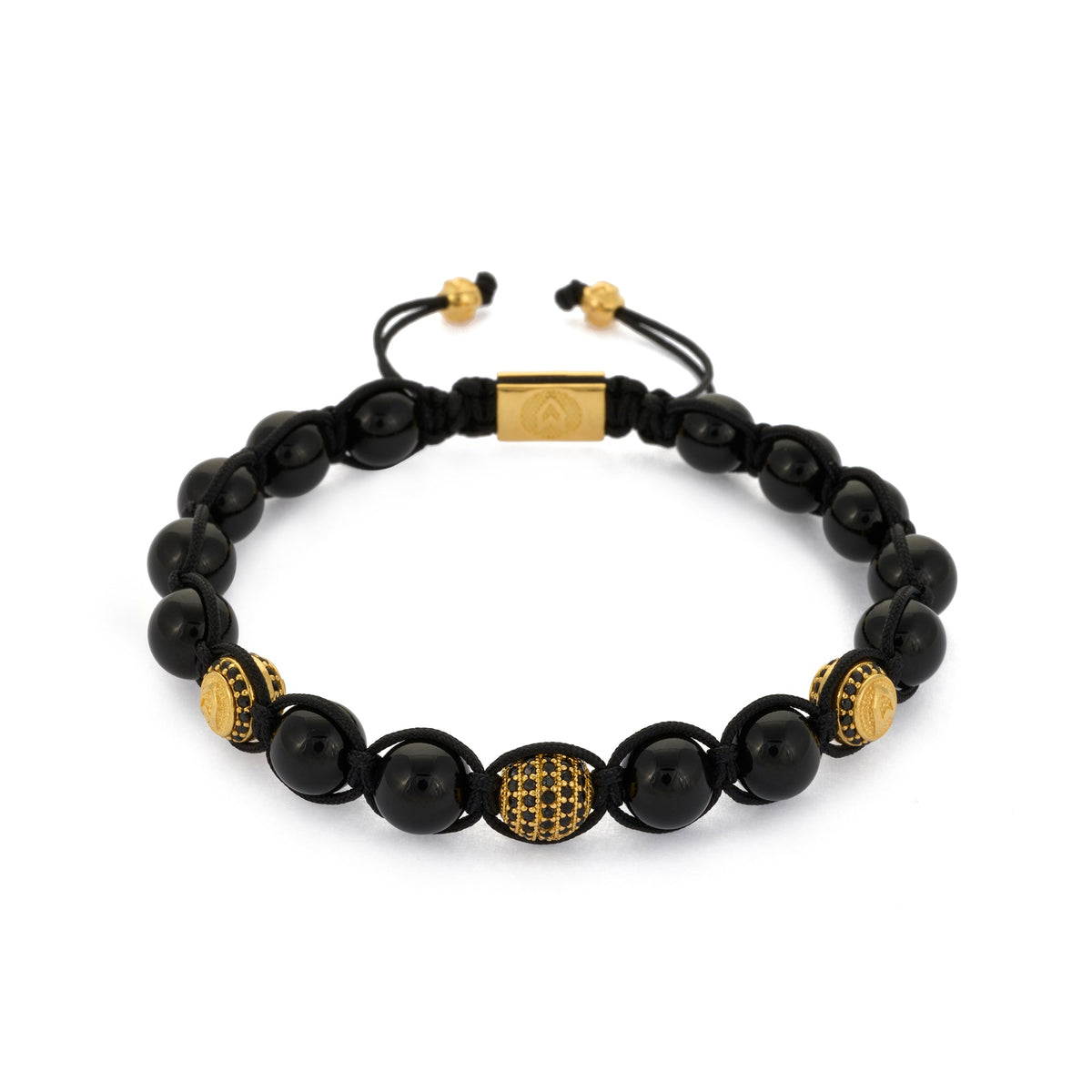 Onyx Shambala Bracelet In Gold
