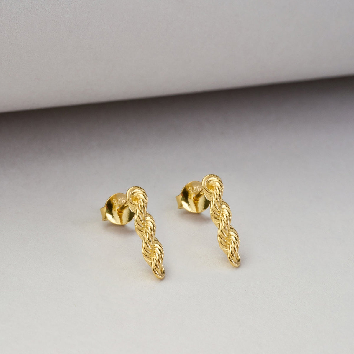 Rope Chain Earrings In Gold