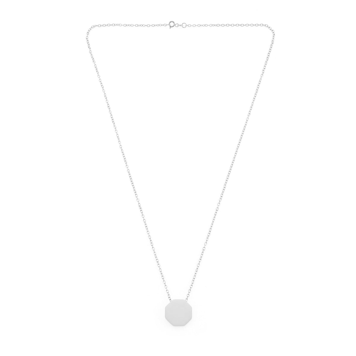 Full Octagon Necklace In Silver