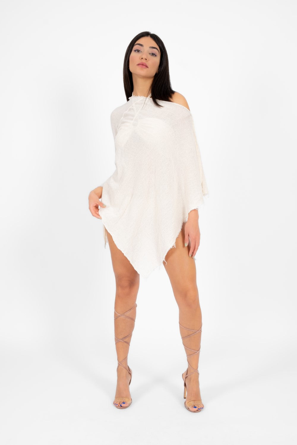 Ave Eva-Aura Cover Up Asimetrik Mini Elbise-Elbise-3-milagron.live
