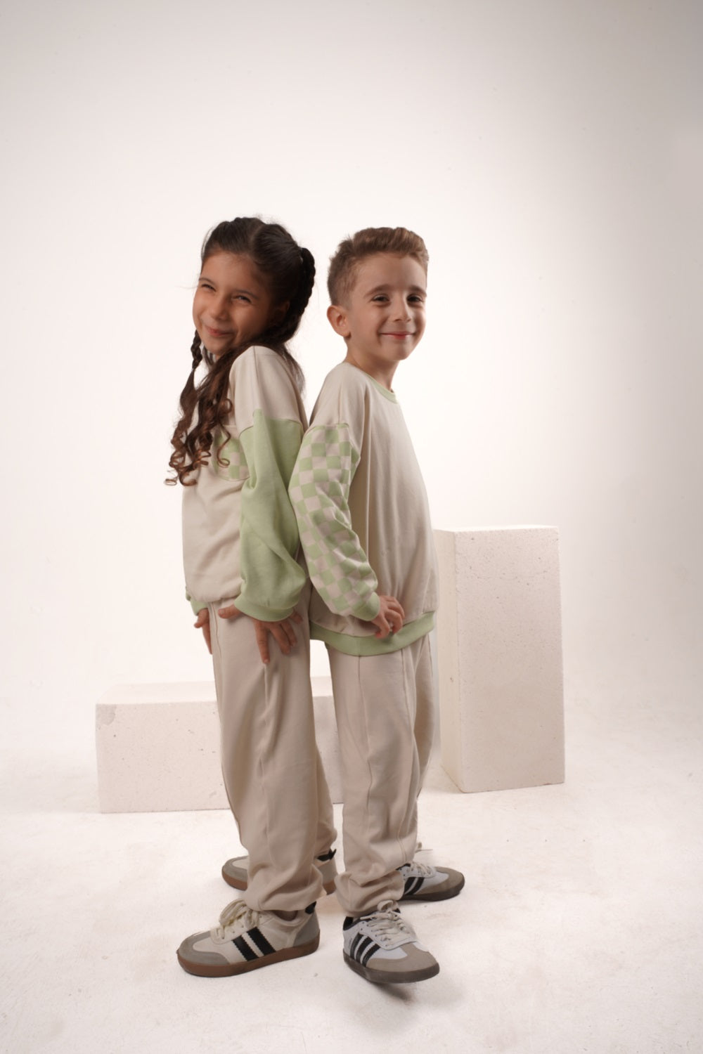 Babybek-Premium Unisex Eşofman Takımı Mint Dama-Alt - Üst Takım-4-milagron.live