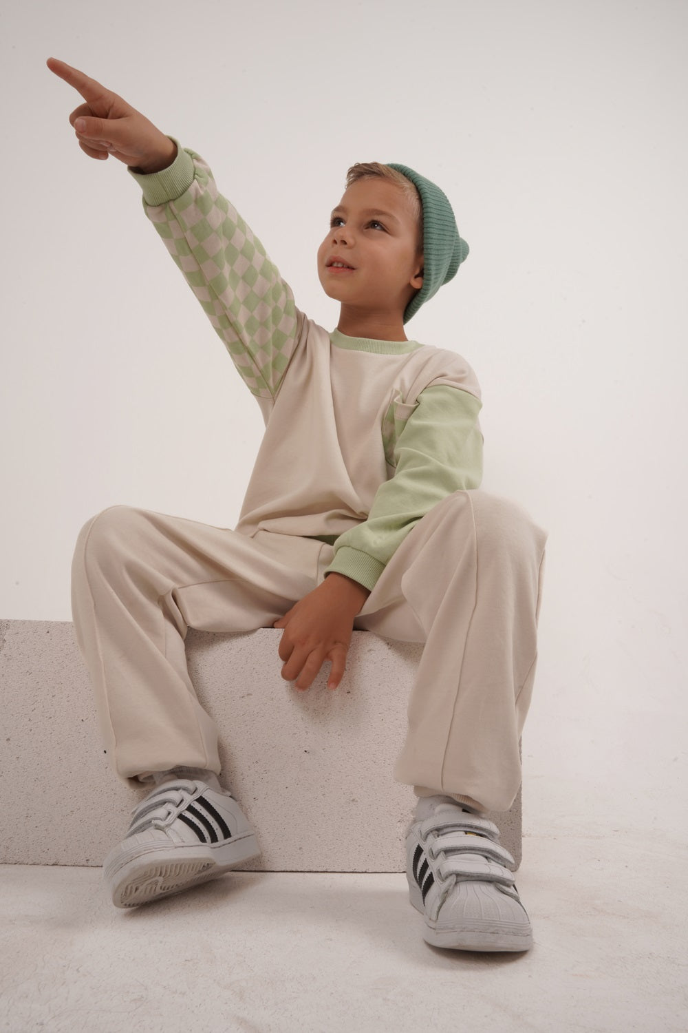 Babybek-Premium Unisex Eşofman Takımı Mint Dama-Alt - Üst Takım-6-milagron.live