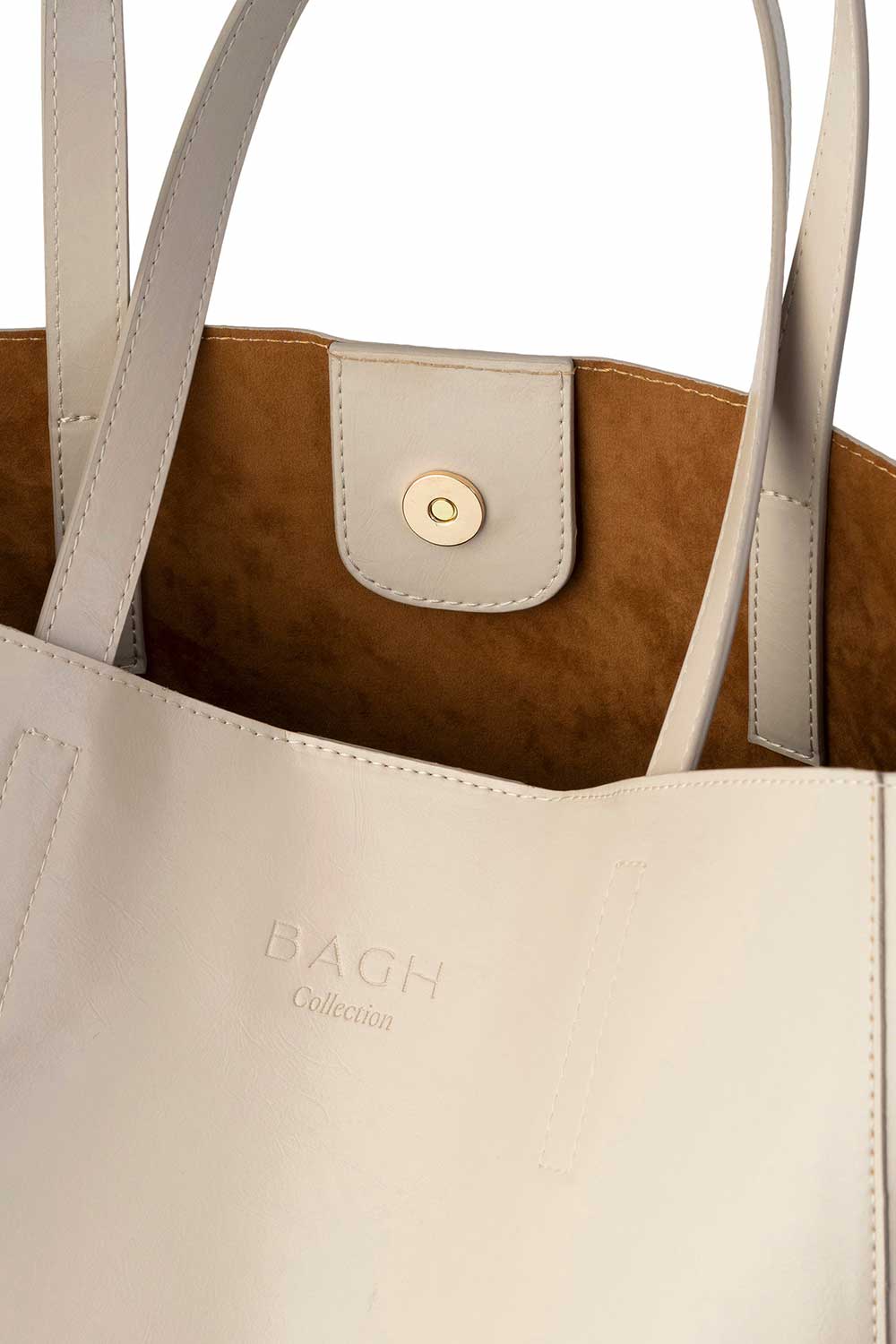 Bagh Collection-Olive Leather Handbag Cappuccino-Omuz Çantası-4-milagron.live