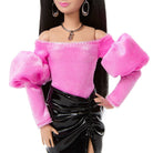 Jjn76 Barbie Deluxe Style - Siyah Metalik Elbise