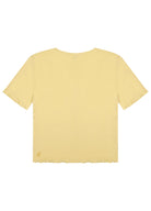 Sarı V Yaka Pamuklu Ribana T-Shirt