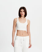 Waffle Crop Top - Beyaz