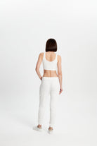 Waffle Crop Top - Beyaz