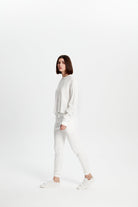 Waffle Sweatshirt - Beyaz