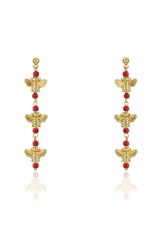 Berrin Özkan-Bee Love Drop Earrings-Küpe-4-milagron.live