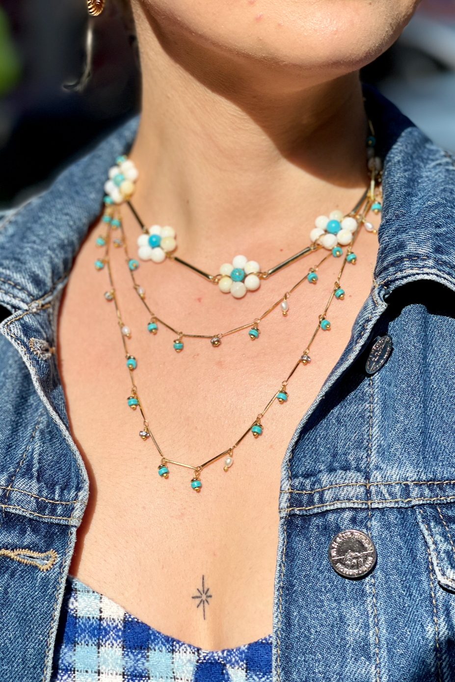 Berrin Özkan-Dancing Disco Turquoise Sparkle Long Necklace-Kolye-2-milagron.live