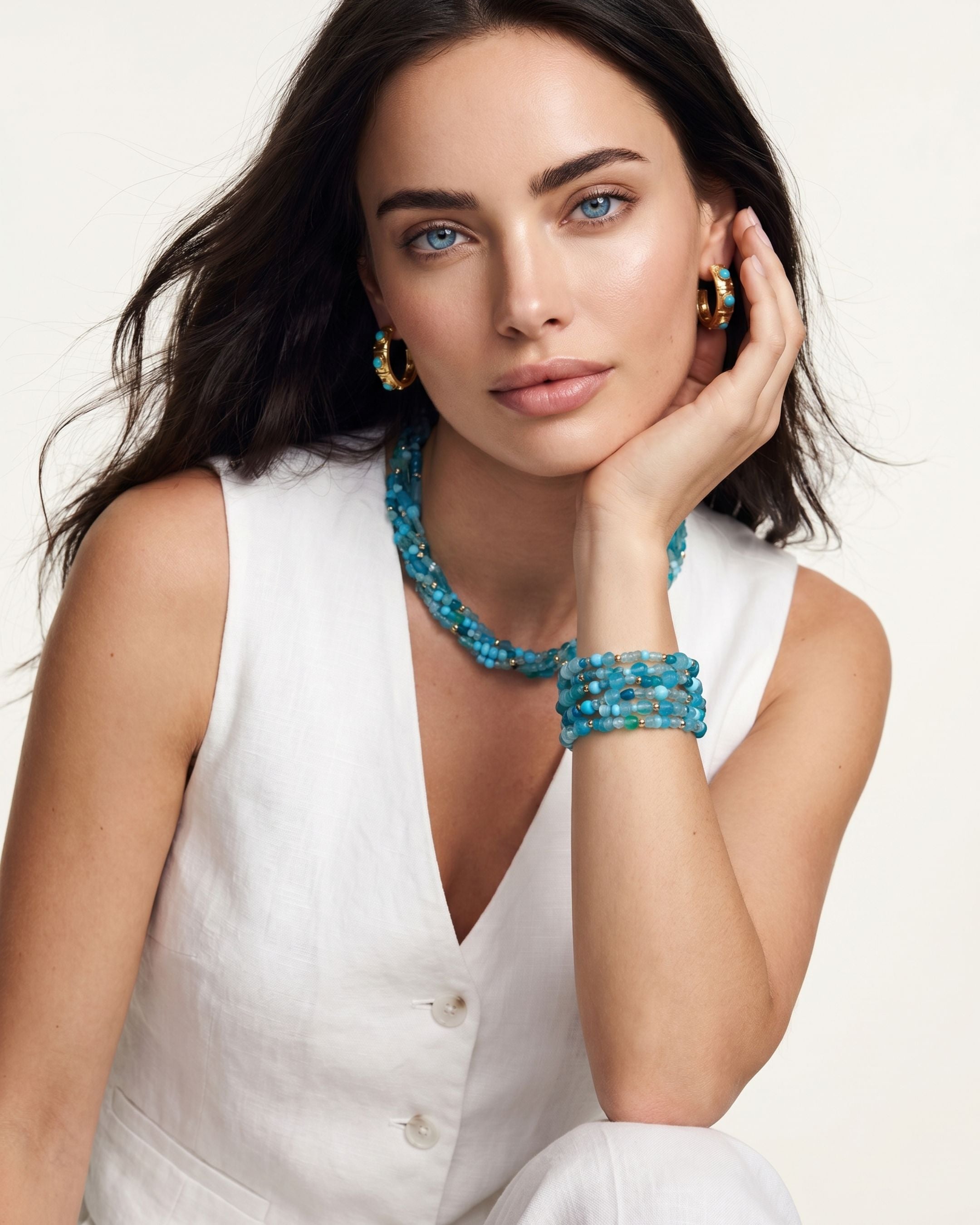 Gypset Ocean Blue Natural Stone Necklace