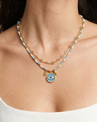 Lucky Turquoise Evil Eye Layered Necklace