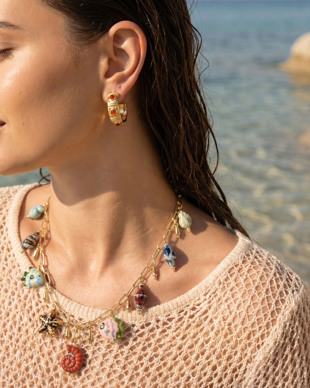 Mediterranean Summer Charm Necklace